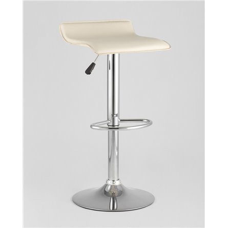 Комплект из двух стульев|Stool Group|Хай-Тек бежевый, хромированный каркасом с подножкой, металлическое основание, газ-лифт, эко