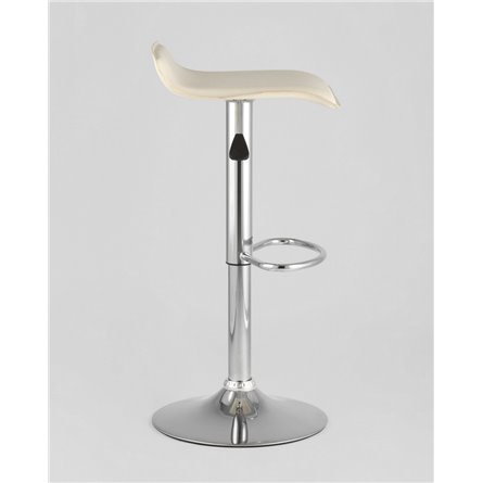Комплект из двух стульев|Stool Group|Хай-Тек бежевый, хромированный каркасом с подножкой, металлическое основание, газ-лифт, эко