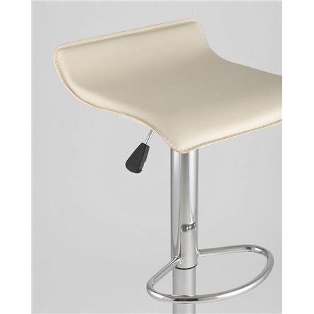 Комплект из двух стульев|Stool Group|Хай-Тек бежевый, хромированный каркасом с подножкой, металлическое основание, газ-лифт, эко