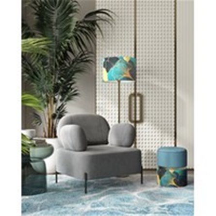 Пуф|Stool Group|Кэрри с ящиком велюр Gingko с декоративным золотым ободком