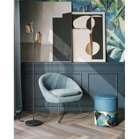 Пуф|Stool Group|Кэрри с ящиком велюр Gingko с декоративным золотым ободком