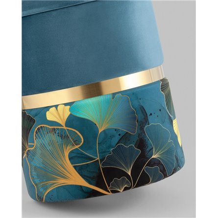 Пуф|Stool Group|Кэрри с ящиком велюр Gingko с декоративным золотым ободком