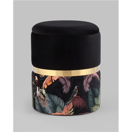 Пуф|Stool Group|Кэрри с ящиком велюр Tropic с декоративным золотым ободком