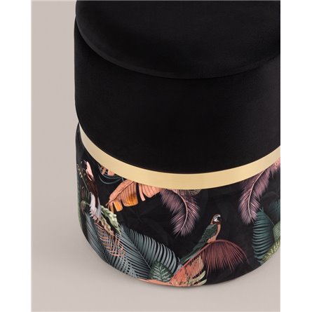 Пуф|Stool Group|Кэрри с ящиком велюр Tropic с декоративным золотым ободком