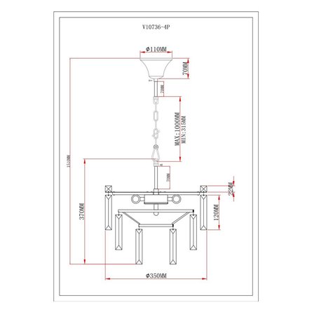 Люстра|Moderli|Moderli V10736-4P Crystal подвесная