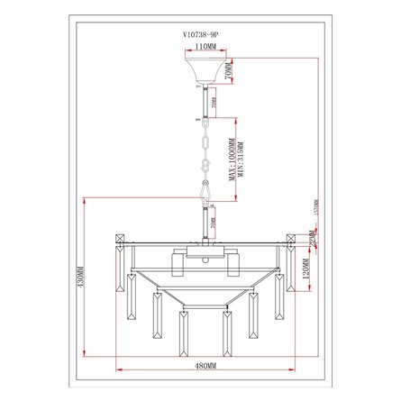 Люстра|Moderli|Moderli V10738-9P Crystal подвесная