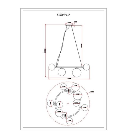 Светильник|Moderli|Moderli V10796-7P Renny подвесной