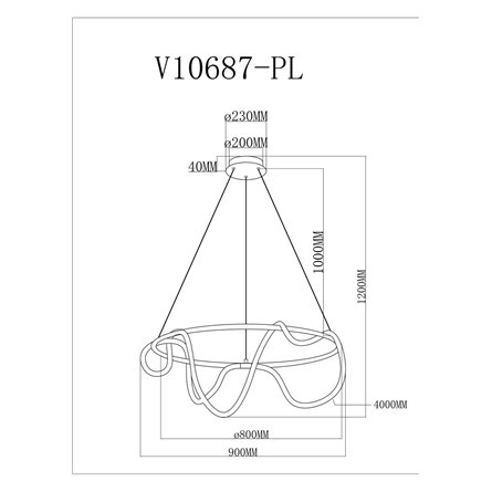 Светильник|Moderli|V10687-PL True подвесной светодиодный
