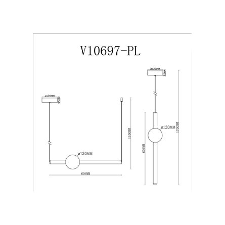 Светильник|Moderli|V10697-PL Eclipse подвесной светодиодный