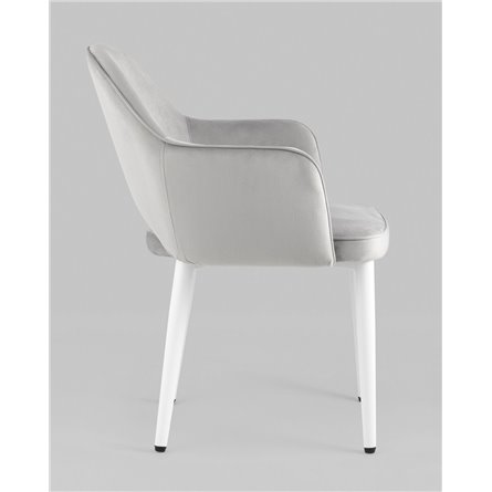 Стул|Stool Group|Венера велюр цвет серый ножки белые металл