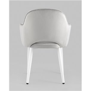 Стул|Stool Group|Венера велюр цвет серый ножки белые металл