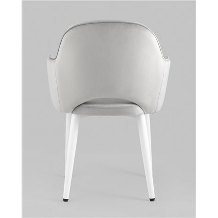 Стул|Stool Group|Венера велюр цвет серый ножки белые металл