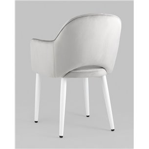 Стул|Stool Group|Венера велюр цвет серый ножки белые металл