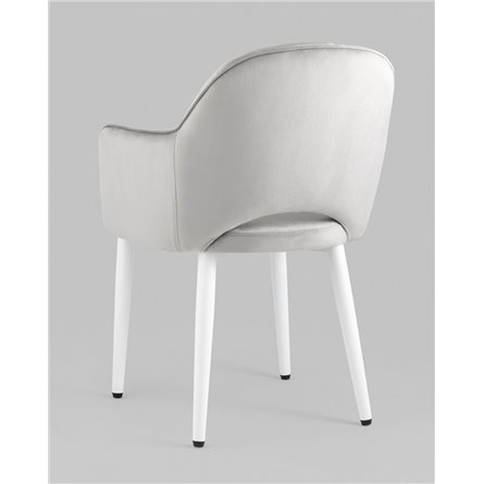 Стул|Stool Group|Венера велюр цвет серый ножки белые металл