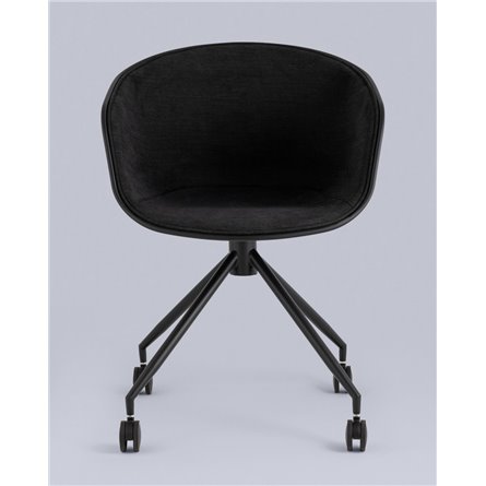 Компьютерное кресло|Stool Group|офисное LIBRA черный пластик обивка из черный рогожки крестовина металл
