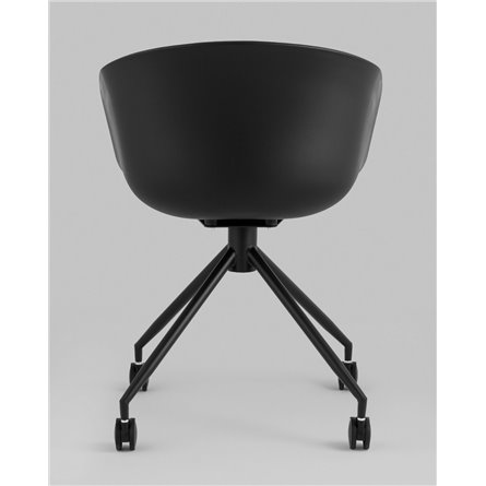 Компьютерное кресло|Stool Group|офисное LIBRA черный пластик обивка из черный рогожки крестовина металл