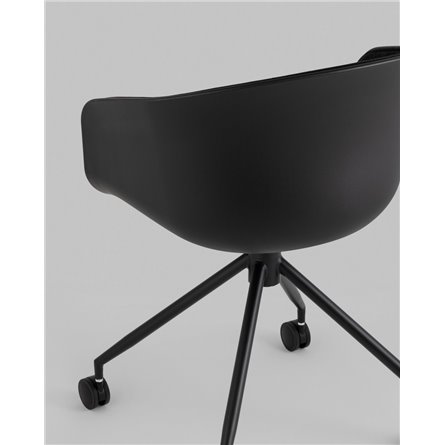 Компьютерное кресло|Stool Group|офисное LIBRA черный пластик обивка из черный рогожки крестовина металл