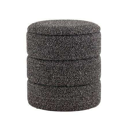 Пуф с ящиком Hive S букле черный меланж