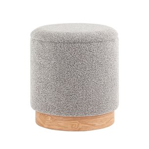 Пуф с ящиком Холли S букле серый