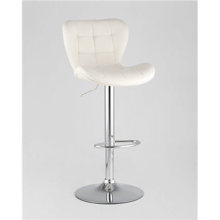 Стул барный|Stool Group|PORSCHE белый экокожа, прострочка, газлифт, хром