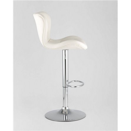 Стул барный|Stool Group|PORSCHE белый экокожа, прострочка, газлифт, хром
