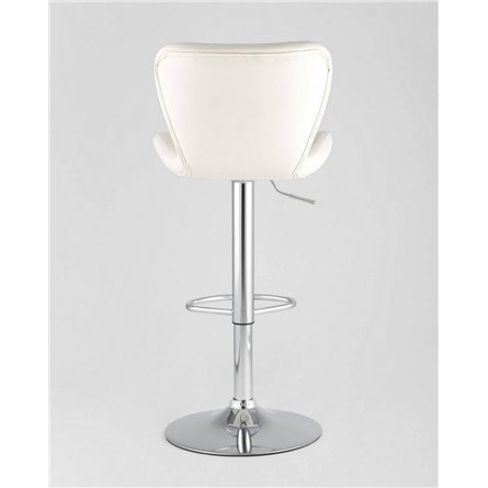 Стул барный|Stool Group|PORSCHE белый экокожа, прострочка, газлифт, хром