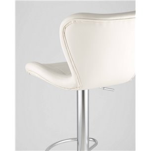 Стул барный|Stool Group|PORSCHE белый экокожа, прострочка, газлифт, хром
