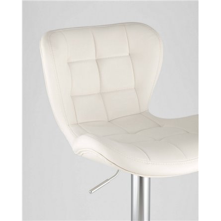 Стул барный|Stool Group|PORSCHE белый экокожа, прострочка, газлифт, хром