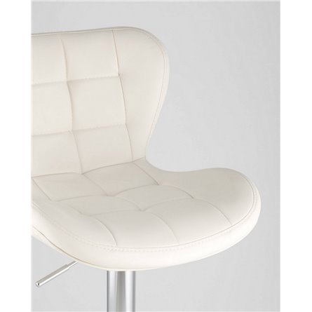 Стул барный|Stool Group|PORSCHE белый экокожа, прострочка, газлифт, хром