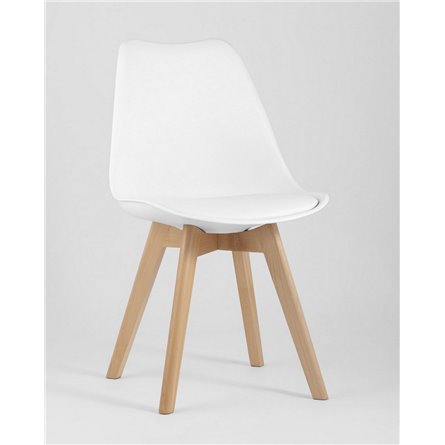 Комплект из четырех стульев|Stool Group|FRANKFURT белый пластик сиденье из экокожи ножки массив бука