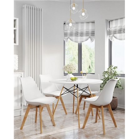 Комплект из четырех стульев|Stool Group|FRANKFURT белый пластик сиденье из экокожи ножки массив бука