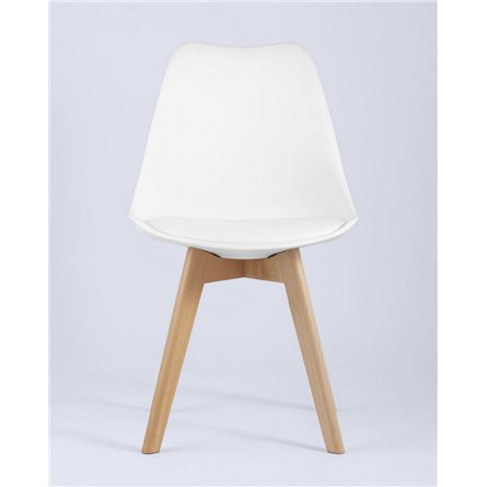 Комплект из четырех стульев|Stool Group|FRANKFURT белый пластик сиденье из экокожи ножки массив бука