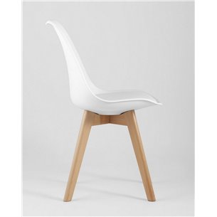 Комплект из четырех стульев|Stool Group|FRANKFURT белый пластик сиденье из экокожи ножки массив бука