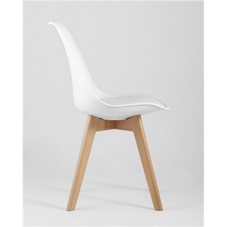 Комплект из четырех стульев|Stool Group|FRANKFURT белый пластик сиденье из экокожи ножки массив бука