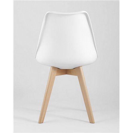Комплект из четырех стульев|Stool Group|FRANKFURT белый пластик сиденье из экокожи ножки массив бука