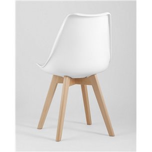 Комплект из четырех стульев|Stool Group|FRANKFURT белый пластик сиденье из экокожи ножки массив бука