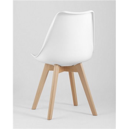 Комплект из четырех стульев|Stool Group|FRANKFURT белый пластик сиденье из экокожи ножки массив бука