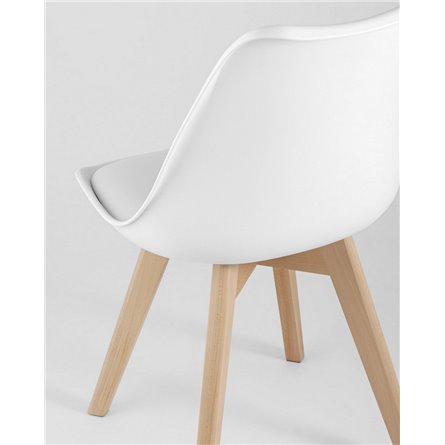 Комплект из четырех стульев|Stool Group|FRANKFURT белый пластик сиденье из экокожи ножки массив бука