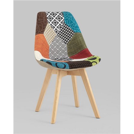 Комплект из четырех стульев|Stool Group|FRANKFURT пэчворк тканевая обивка ножки массив бука