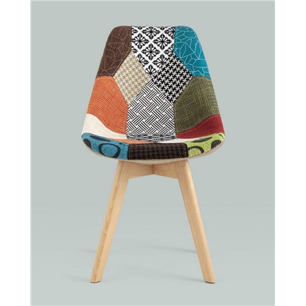 Комплект из четырех стульев|Stool Group|FRANKFURT пэчворк тканевая обивка ножки массив бука