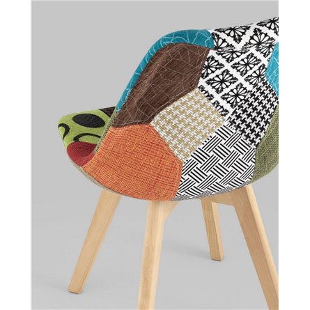 Комплект из четырех стульев|Stool Group|FRANKFURT пэчворк тканевая обивка ножки массив бука