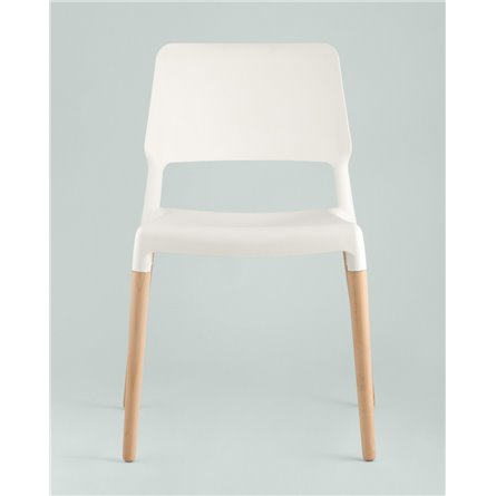 Комплект из четырех стульев|Stool Group|BISTRO белый пластик ножки из массива бука