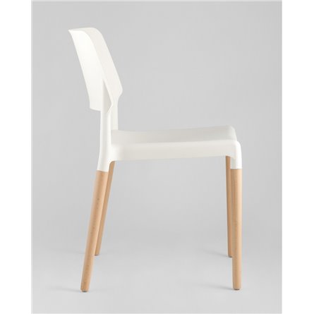 Комплект из четырех стульев|Stool Group|BISTRO белый пластик ножки из массива бука