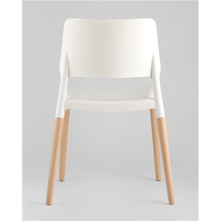 Комплект из четырех стульев|Stool Group|BISTRO белый пластик ножки из массива бука