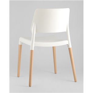 Комплект из четырех стульев|Stool Group|BISTRO белый пластик ножки из массива бука