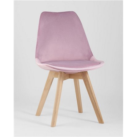 Комплект из четырех стульев|Stool Group|FRANKFURT велюр розовый ножки массив бука