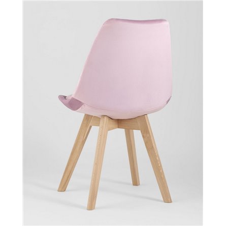 Комплект из четырех стульев|Stool Group|FRANKFURT велюр розовый ножки массив бука