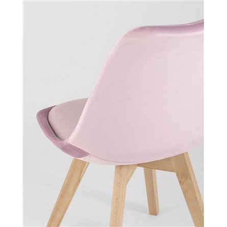 Комплект из четырех стульев|Stool Group|FRANKFURT велюр розовый ножки массив бука