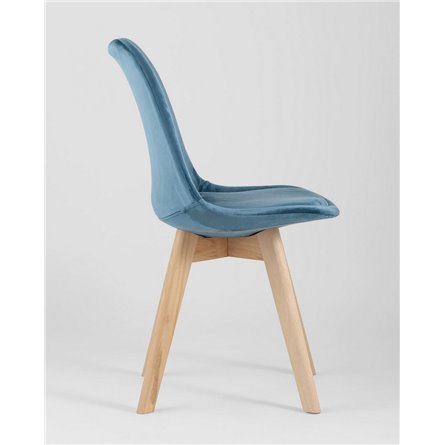 Комплект из четырех стульев|Stool Group|FRANKFURT велюр синий ножки массив бука