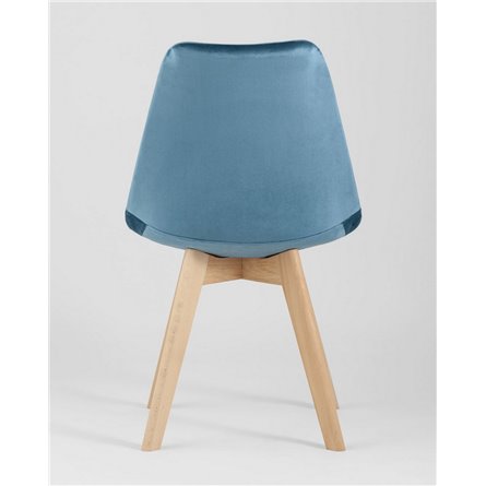 Комплект из четырех стульев|Stool Group|FRANKFURT велюр синий ножки массив бука